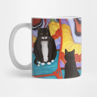 Tuxedo Cat and Fun House Mirror Mug